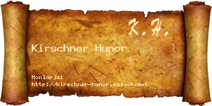 Kirschner Hunor névjegykártya